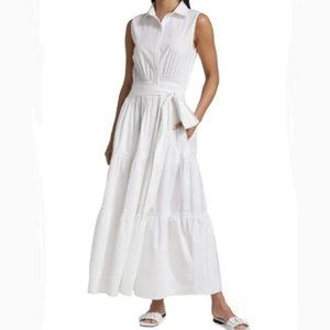RAMY BROOK Camila Sleeveless Maxi Shirt Dress in White - Large - NWT